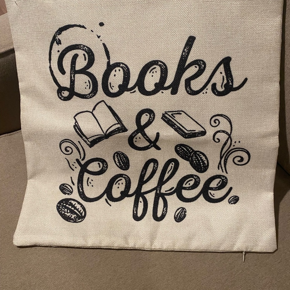 Books & Coffee Pillow Cover
